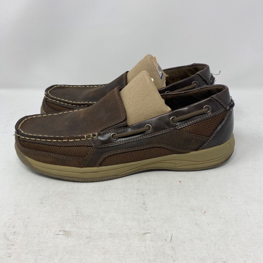 Croft & Barrow Evan Mens boat shoe loafers US 10 Brown leather Casual